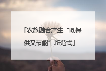 农旅融合产生“既保供又节能”新范式