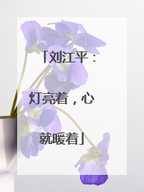 刘江平：灯亮着，心就暖着