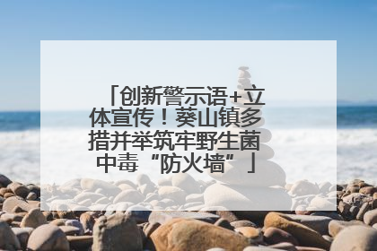 创新警示语+立体宣传！葵山镇多措并举筑牢野生菌中毒“防火墙”