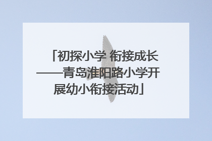 初探小学 衔接成长——青岛淮阳路小学开展幼小衔接活动