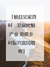 勉县吴家湾村：发展烤烟产业 助推乡村振兴富民增收