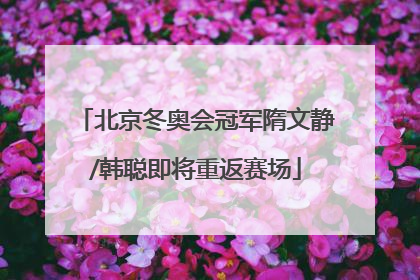北京冬奥会冠军隋文静/韩聪即将重返赛场