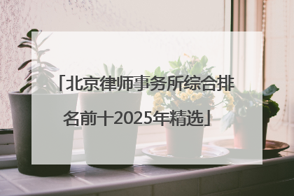 北京律师事务所综合排名前十2025年精选