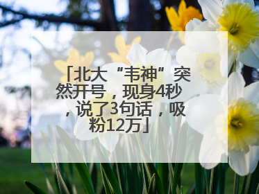 北大“韦神”突然开号，现身4秒，说了3句话，吸粉12万