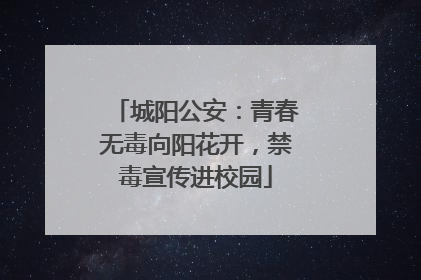 城阳公安：青春无毒向阳花开，禁毒宣传进校园