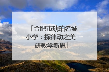 合肥市琥珀名城小学：探律动之美 研教学新思