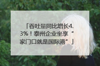 吞吐量同比增长4.3%！泰州企业坐享“家门口就是国际港”