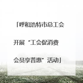 呼和浩特市总工会开展“工会促消费 会员享普惠”活动