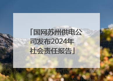 国网苏州供电公司发布2024年社会责任报告
