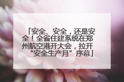 安全、安全，还是安全！全省住建系统在郑州航空港开大会，拉开“安全生产月”序幕