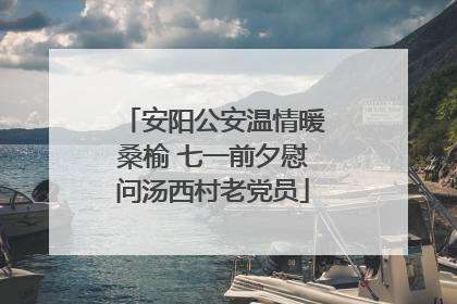 安阳公安温情暖桑榆 七一前夕慰问汤西村老党员