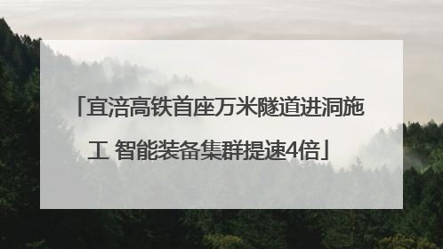 宜涪高铁首座万米隧道进洞施工 智能装备集群提速4倍