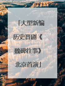 大型新编历史晋剧《魏碑往事》北京首演