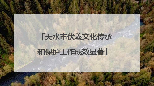 天水市伏羲文化传承和保护工作成效显著