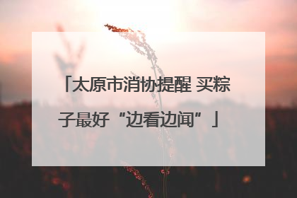 太原市消协提醒 买粽子最好“边看边闻”