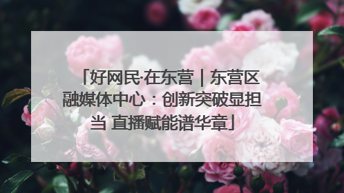 好网民·在东营｜东营区融媒体中心：创新突破显担当 直播赋能谱华章
