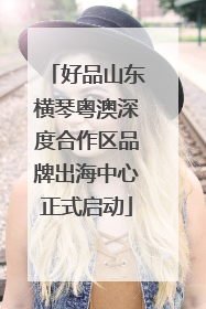 好品山东横琴粤澳深度合作区品牌出海中心正式启动