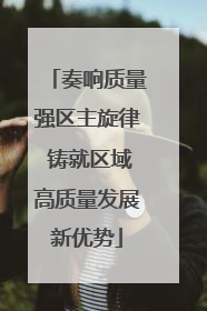 奏响质量强区主旋律 铸就区域高质量发展新优势