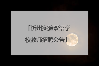 忻州实验双语学校教师招聘公告