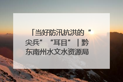 当好防汛抗洪的“尖兵”“耳目”｜黔东南州水文水资源局全员出动为此轮强降雨做好测报工作