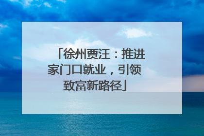 徐州贾汪：推进家门口就业，引领致富新路径