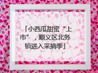小西瓜甜蜜“上市”，顺义区北务镇进入采摘季