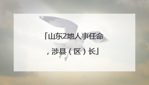 山东2地人事任命，涉县（区）长
