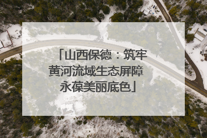 山西保德：筑牢黄河流域生态屏障 永葆美丽底色