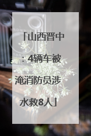 山西晋中：4辆车被淹消防员涉水救8人
