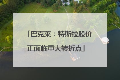 巴克莱：特斯拉股价正面临重大转折点