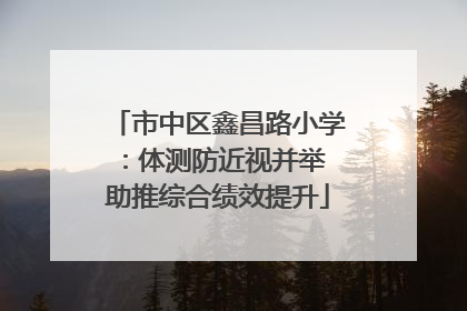 市中区鑫昌路小学：体测防近视并举 助推综合绩效提升