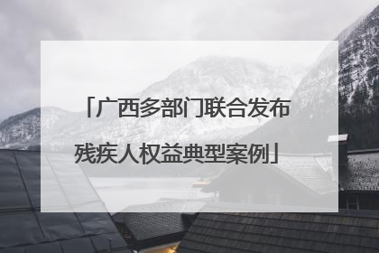 广西多部门联合发布残疾人权益典型案例