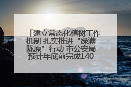 建立常态化植树工作机制 扎实推进“绿满陇原”行动 市公安局预计年底前完成1402亩绿化任务