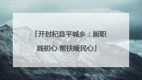 开封杞县平城乡：履职践初心 帮扶暖民心
