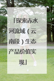 探索赤水河流域（云南段）生态产品价值实现