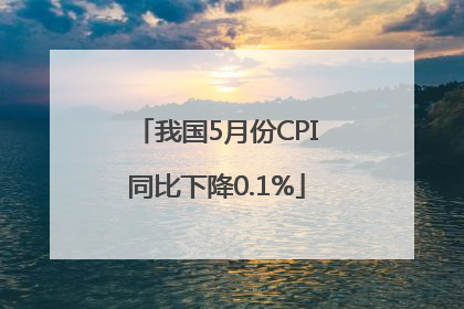 我国5月份CPI同比下降0.1%