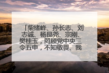 柴绪峰、孙长志、刘志诚、杨昆尧、宗刚、樊桂玉，罔顾党中央三令五申，不知敬畏、我行我素、肆意妄为！