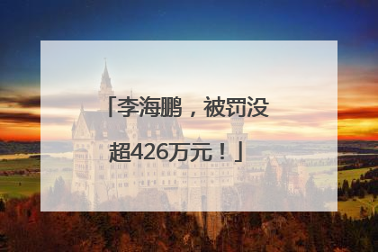 李海鹏，被罚没超426万元！