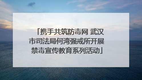 携手共筑防毒网 武汉市司法局何湾强戒所开展禁毒宣传教育系列活动
