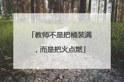 教师不是把桶装满，而是把火点燃
