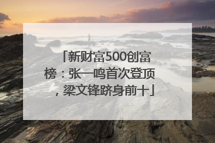 新财富500创富榜：张一鸣首次登顶，梁文锋跻身前十