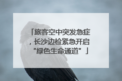 旅客空中突发急症，长沙边检紧急开启“绿色生命通道”