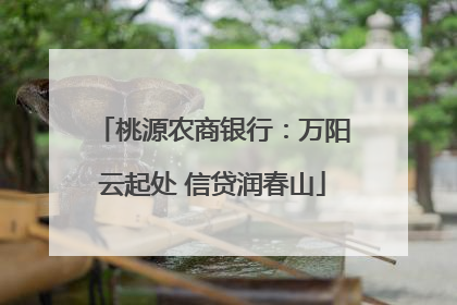 桃源农商银行：万阳云起处 信贷润春山