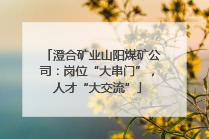 澄合矿业山阳煤矿公司：岗位“大串门”，人才“大交流”