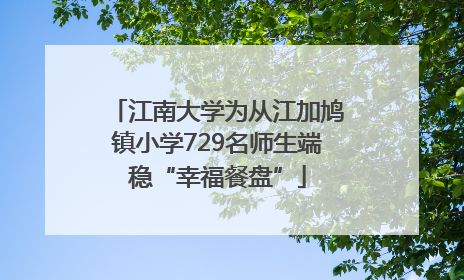 江南大学为从江加鸠镇小学729名师生端稳“幸福餐盘”