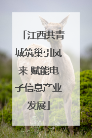 江西共青城筑巢引凤来 赋能电子信息产业发展