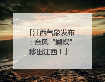 江西气象发布：台风“蝴蝶”移出江西！