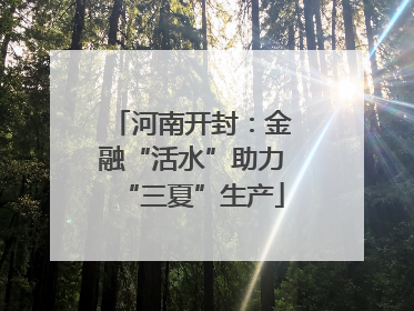 河南开封：金融“活水”助力“三夏”生产