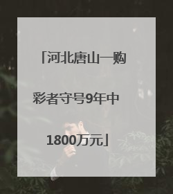 河北唐山一购彩者守号9年中1800万元