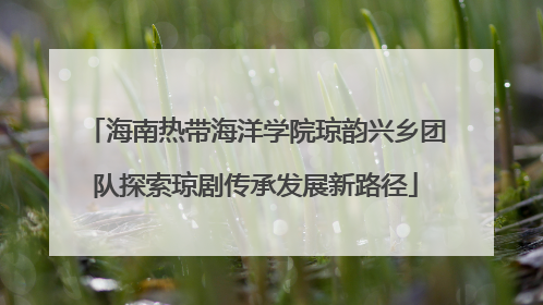 海南热带海洋学院琼韵兴乡团队探索琼剧传承发展新路径